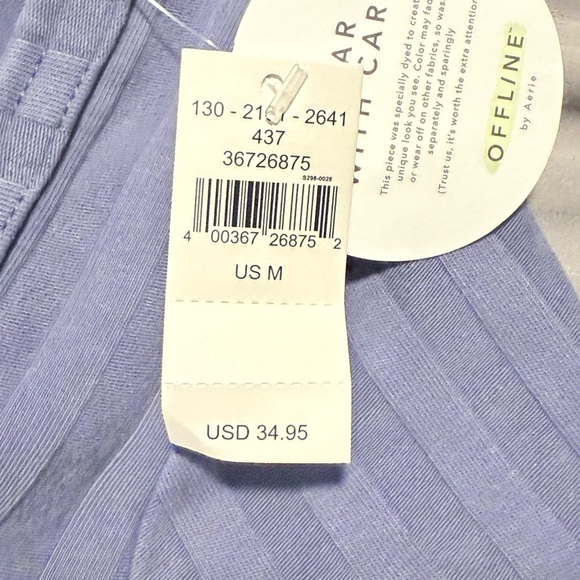 Aerie Lavender Striped Blouse - Picture 4 of 5